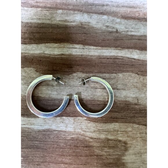 Sterling Silver Open Hoop Earrings 6.83g - Picture 4 of 5